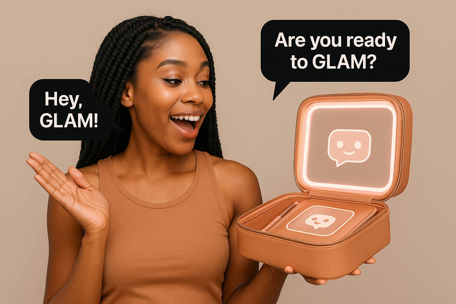 GlamChicAI LED Mirror Bag – Pre-Order